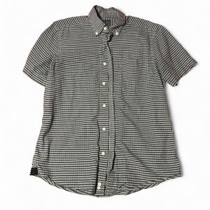 Men's Blue and White Checkered Shirt